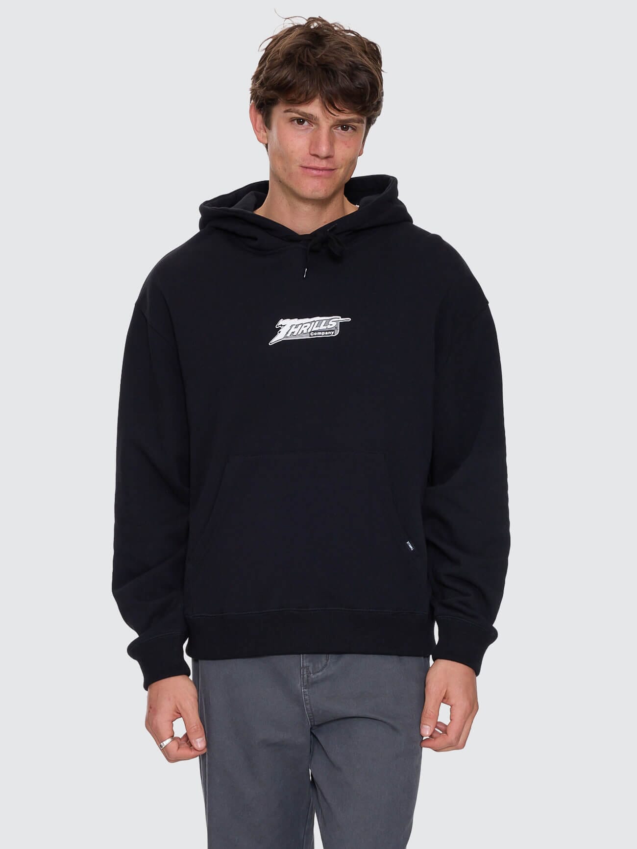 Heavy Voltage Slouch Pull On Cropped Hood - Black XS