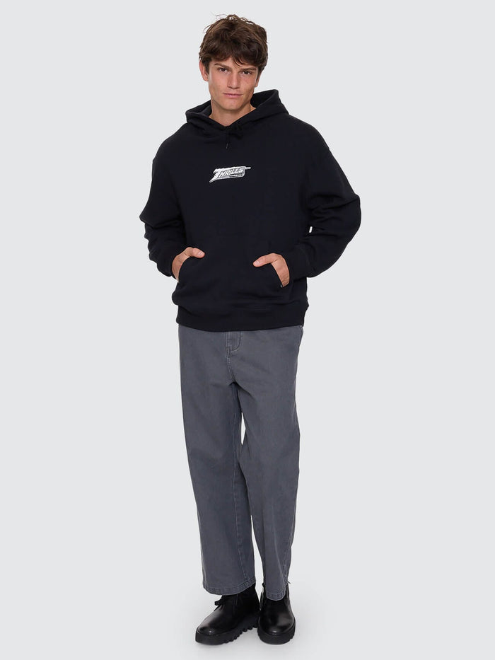 Heavy Voltage Slouch Pull On Cropped Hood - Black XS