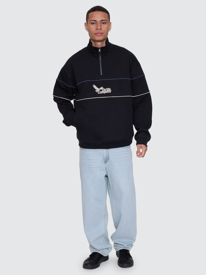Between Chaos & Calm Quarter Zip Fleece - Black XS