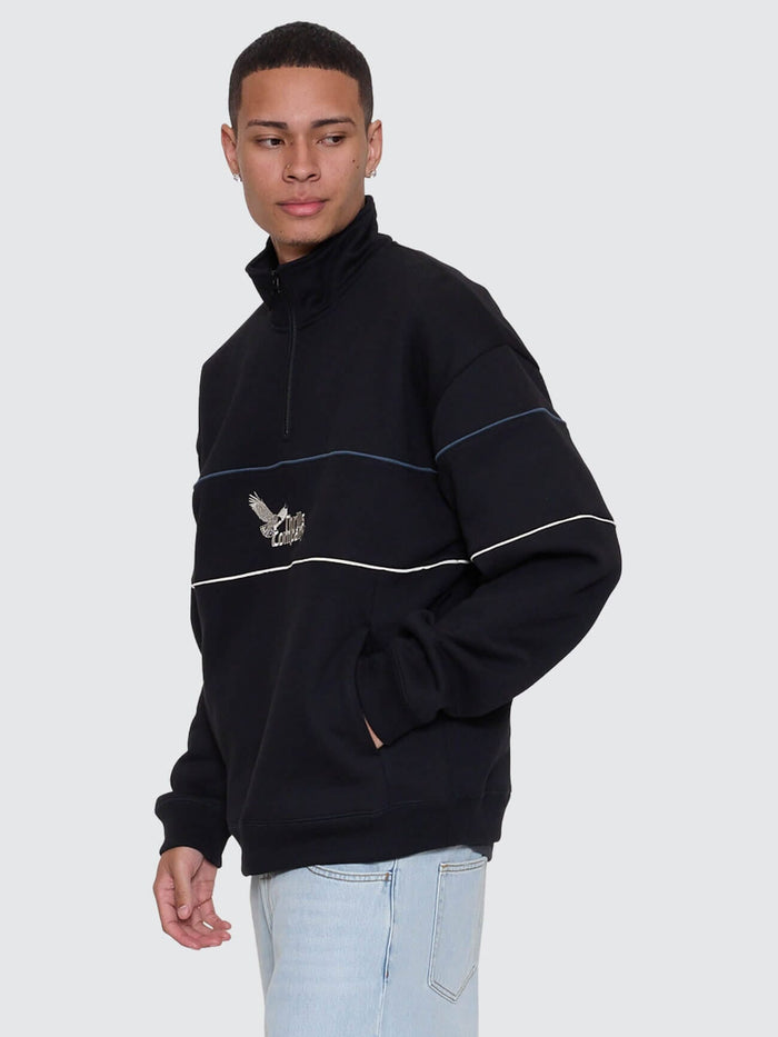 Between Chaos & Calm Quarter Zip Fleece - Black XS