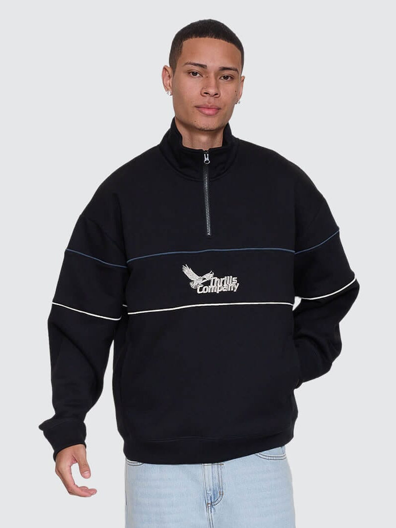 Between Chaos & Calm Quarter Zip Fleece - Black XS