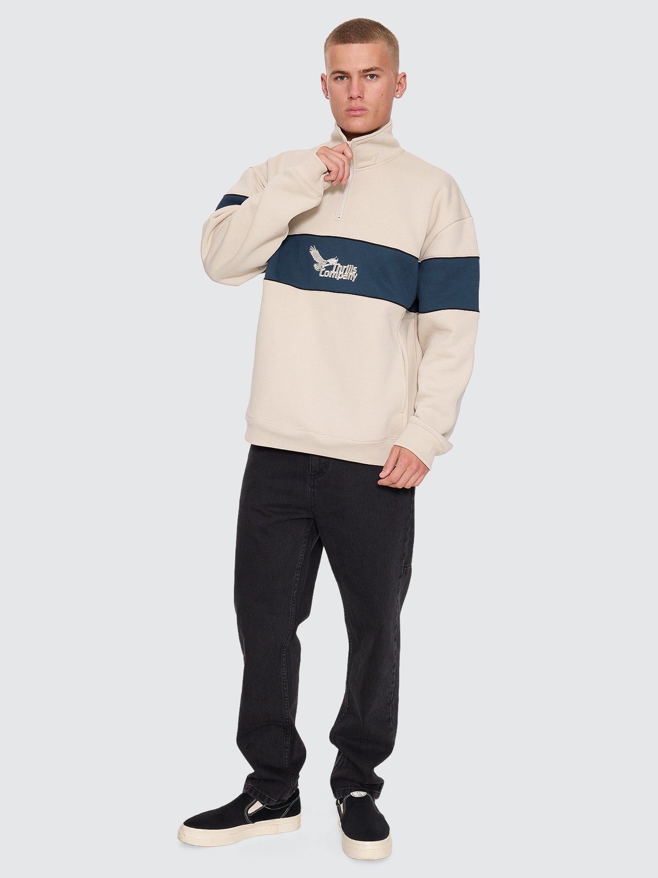 Between Chaos & Calm Quarter Zip Fleece - Oatmeal