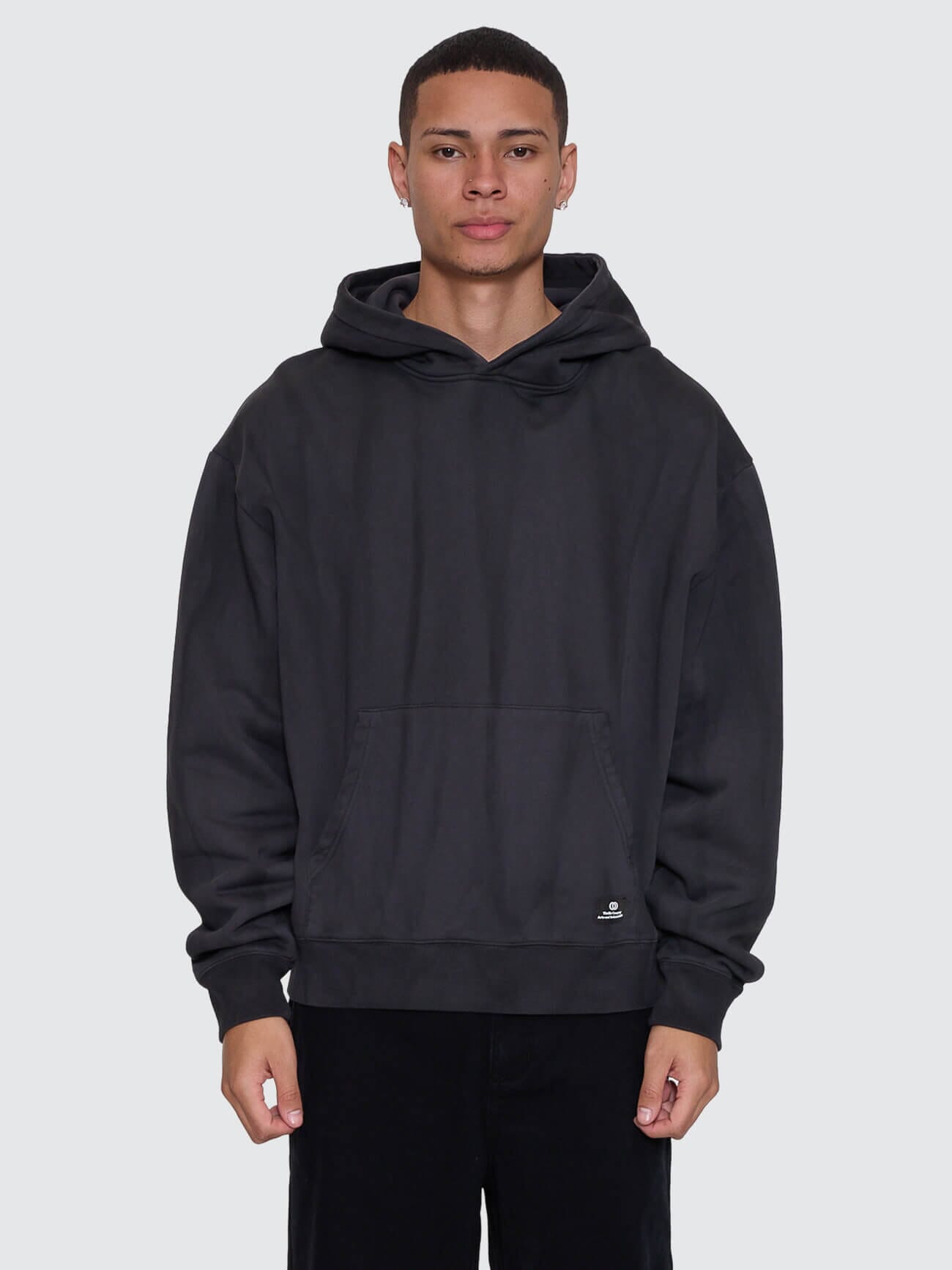 Arts & Industrial Slouch Pull On Cropped Hood - Sunfade Bleach Dark Charcoal XS