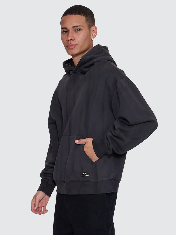 Arts & Industrial Slouch Pull On Cropped Hood - Sunfade Bleach Dark Charcoal XS