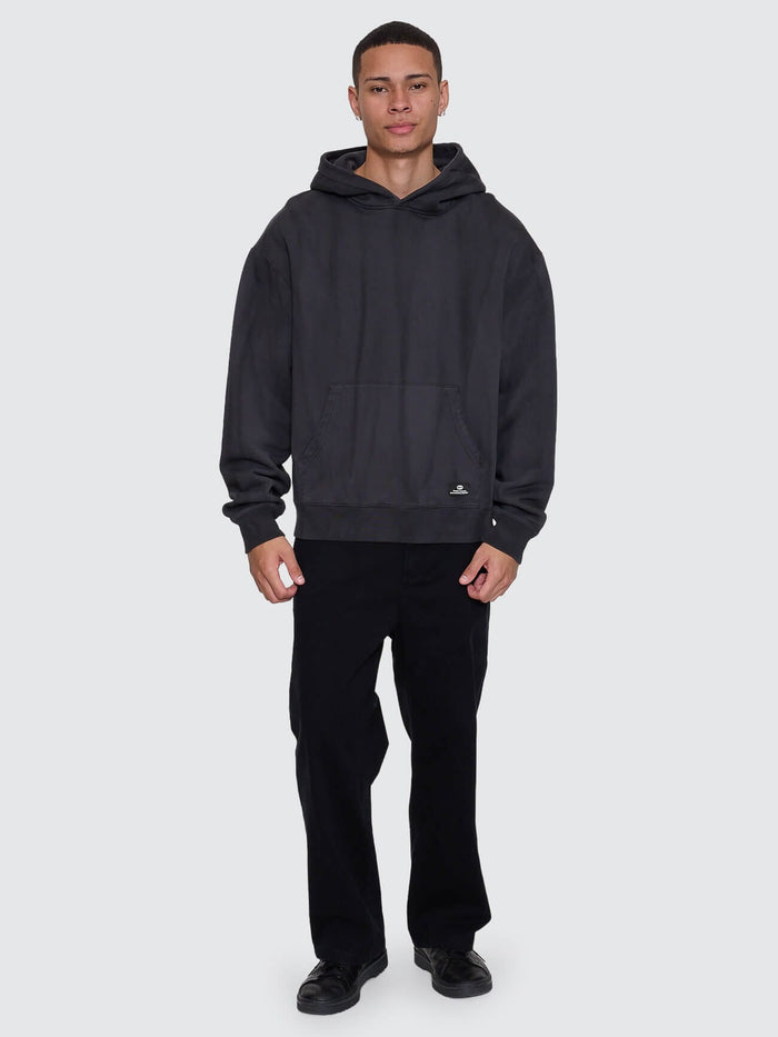 Arts & Industrial Slouch Pull On Cropped Hood - Sunfade Bleach Dark Charcoal XS
