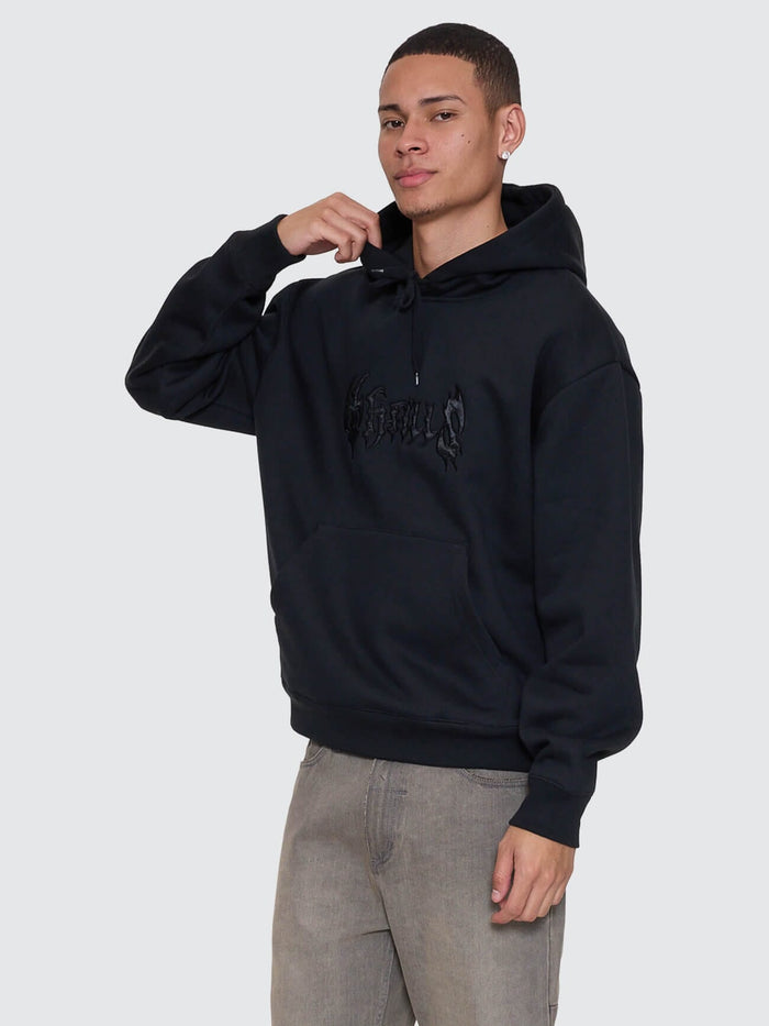 Night Petal Slouch Pull On Cropped Hood - Washed Black XS