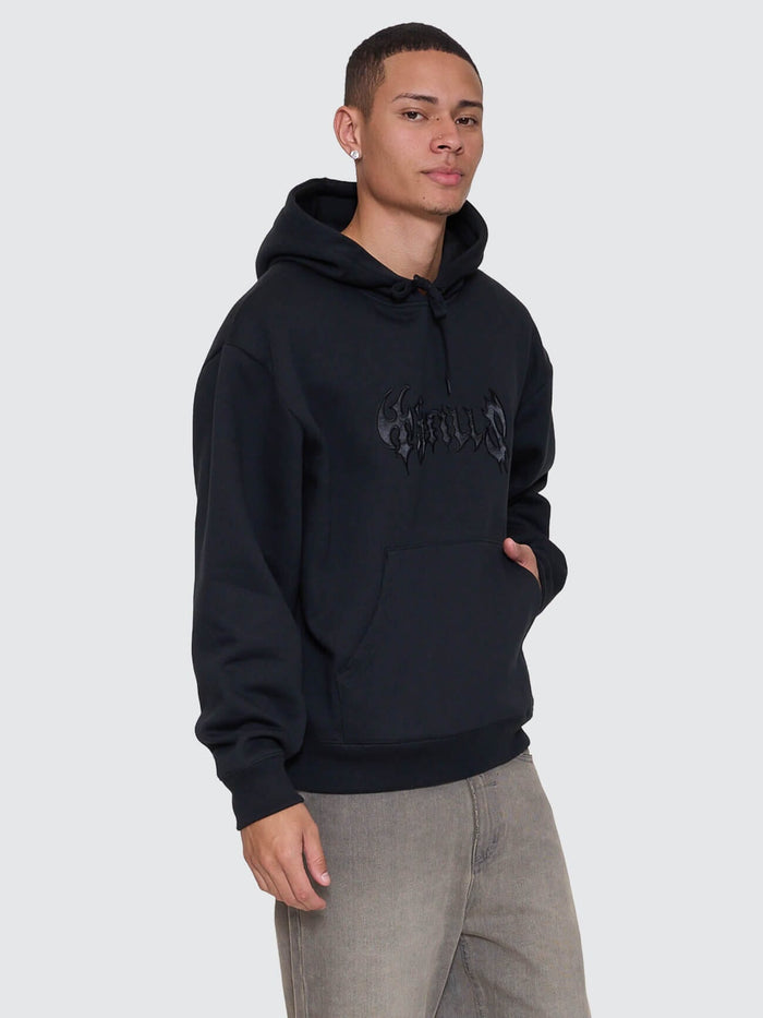 Night Petal Slouch Pull On Cropped Hood - Washed Black XS