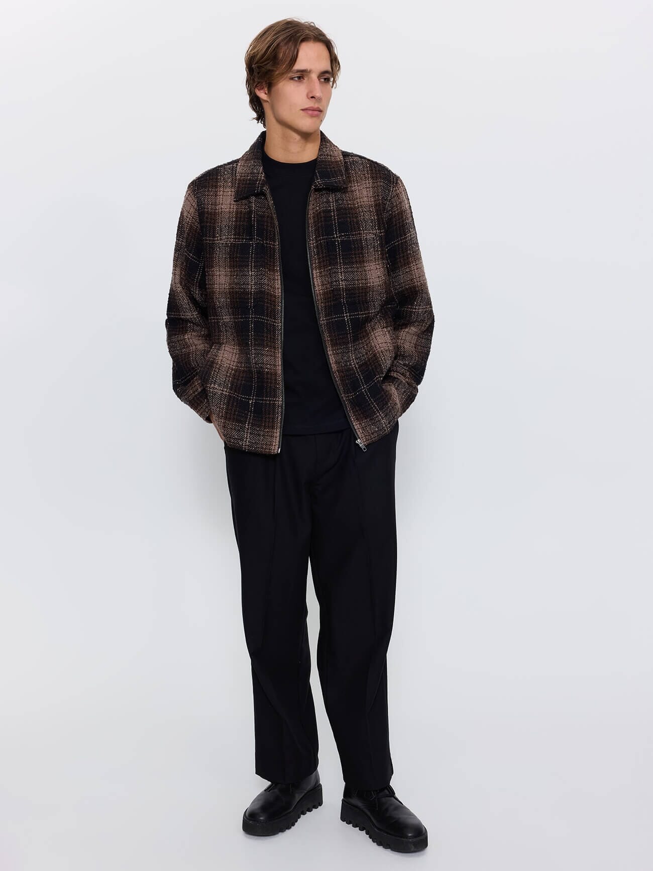 Primitive Cropped Flannel Jacket - Falcon XS