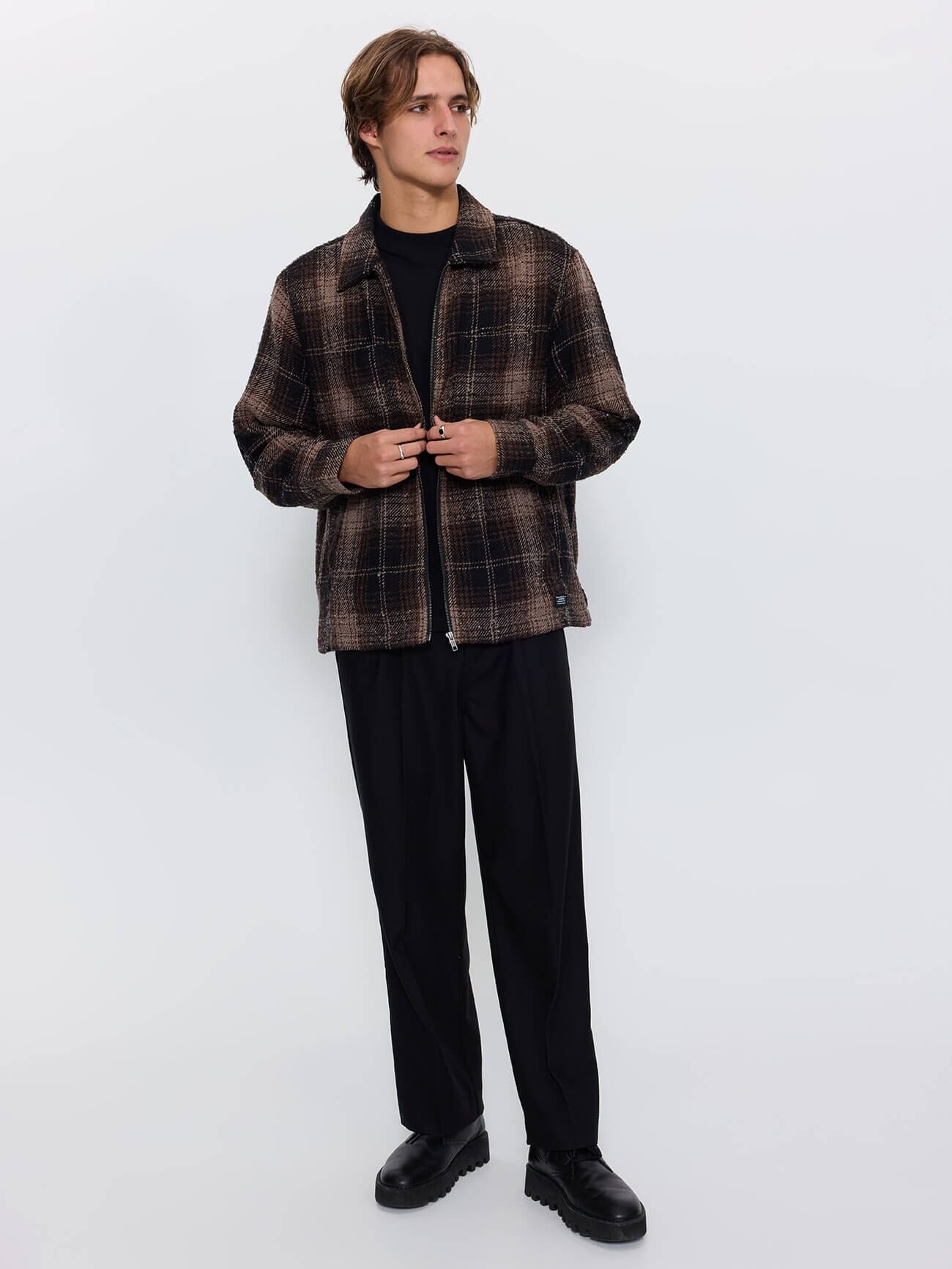Primitive Cropped Flannel Jacket - Falcon XS