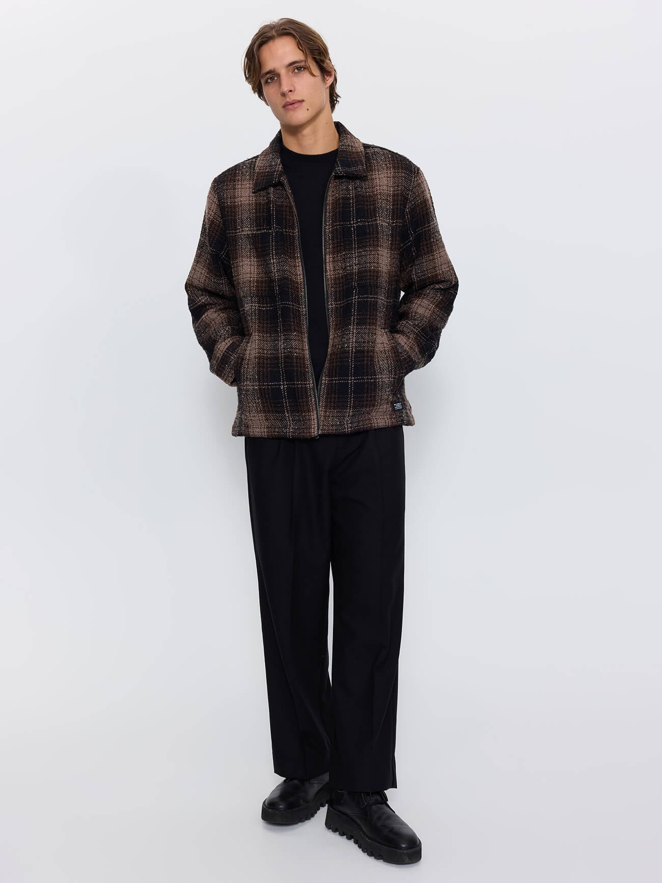 Primitive Cropped Flannel Jacket - Falcon XS