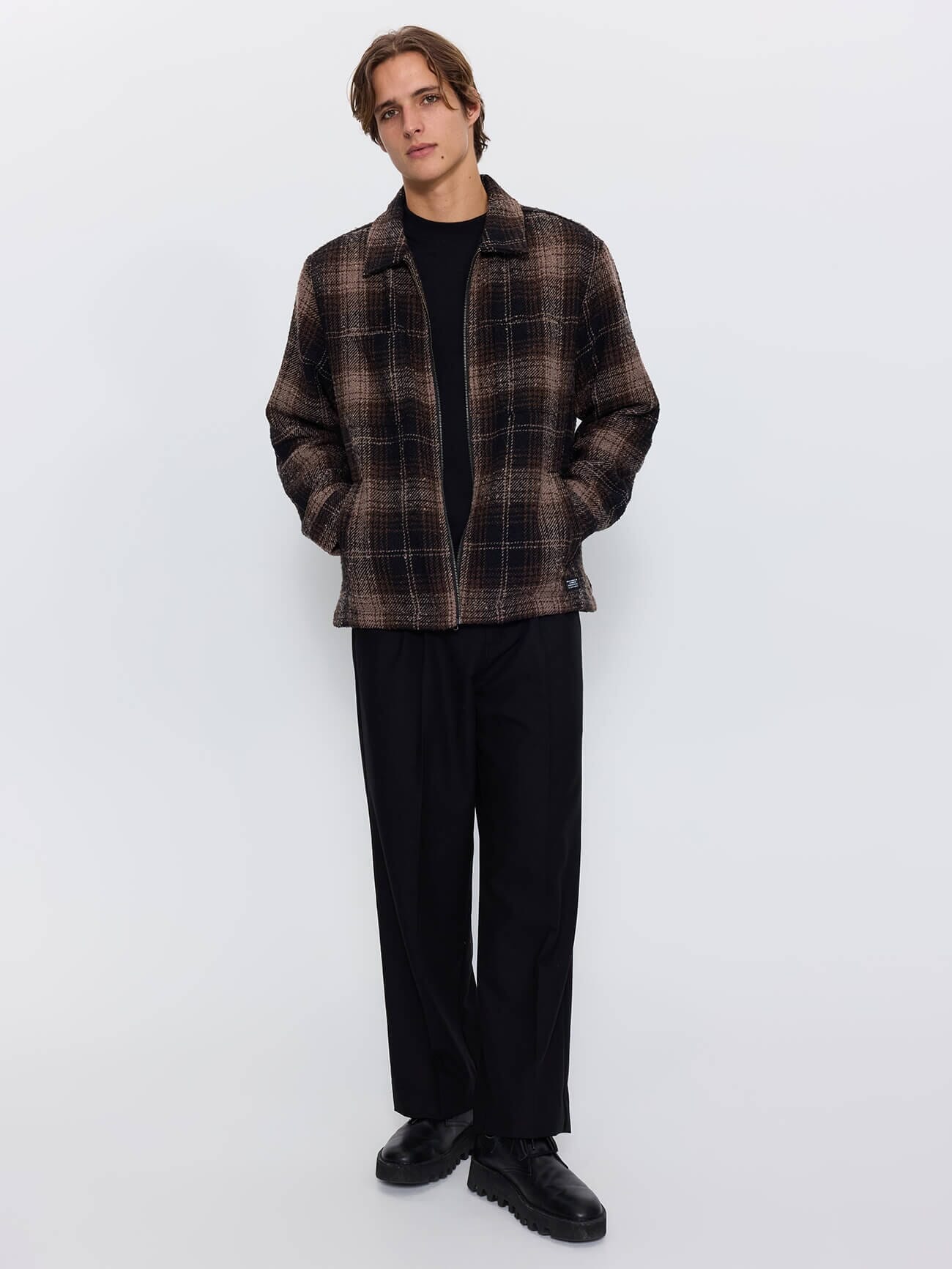 Primitive Cropped Flannel Jacket - Falcon XS