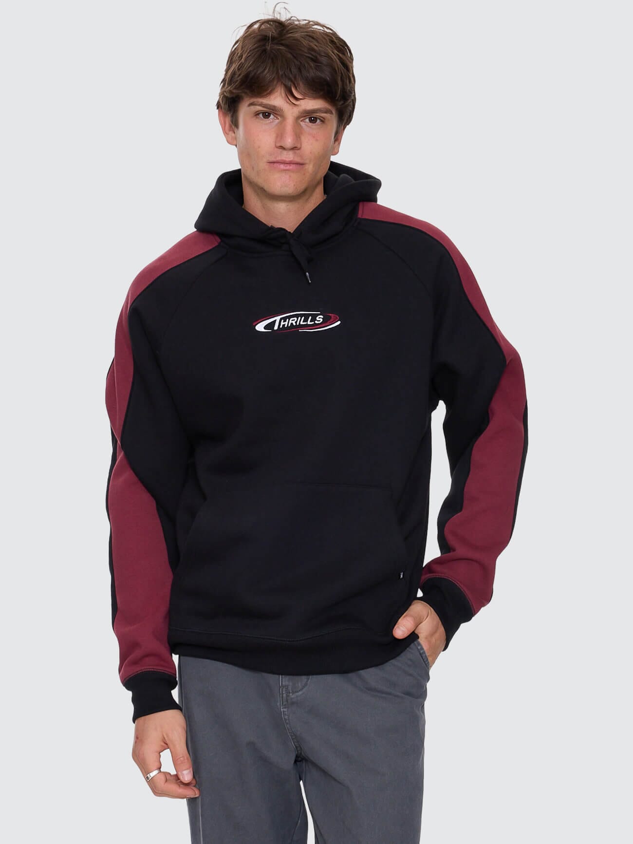 Spectral Raglan Panel Cropped Hood - Black XS
