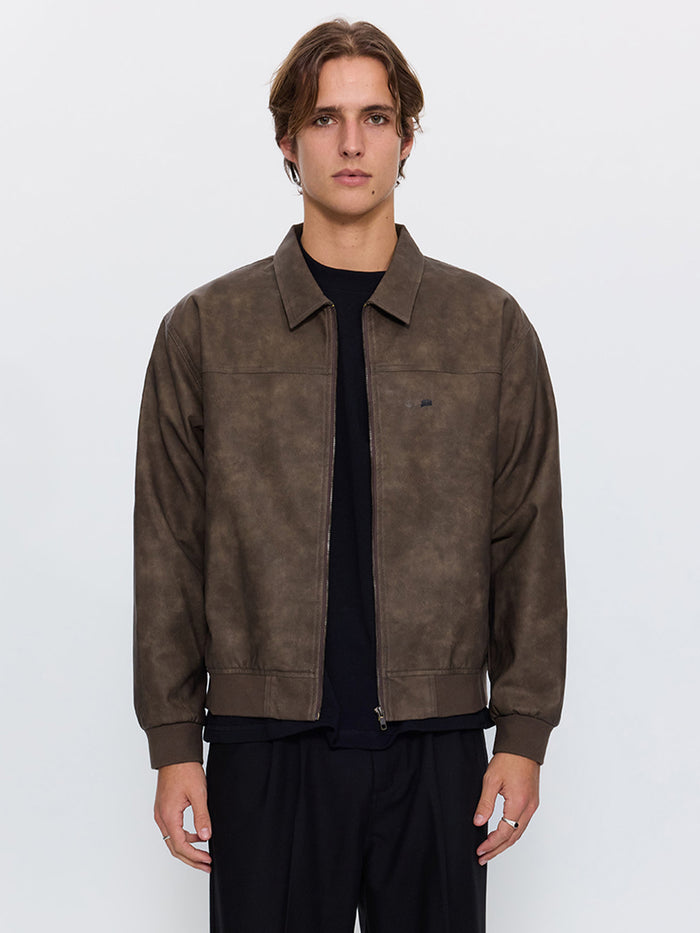 Deep In The Heart Of Byron Leather Work Jacket - Brown