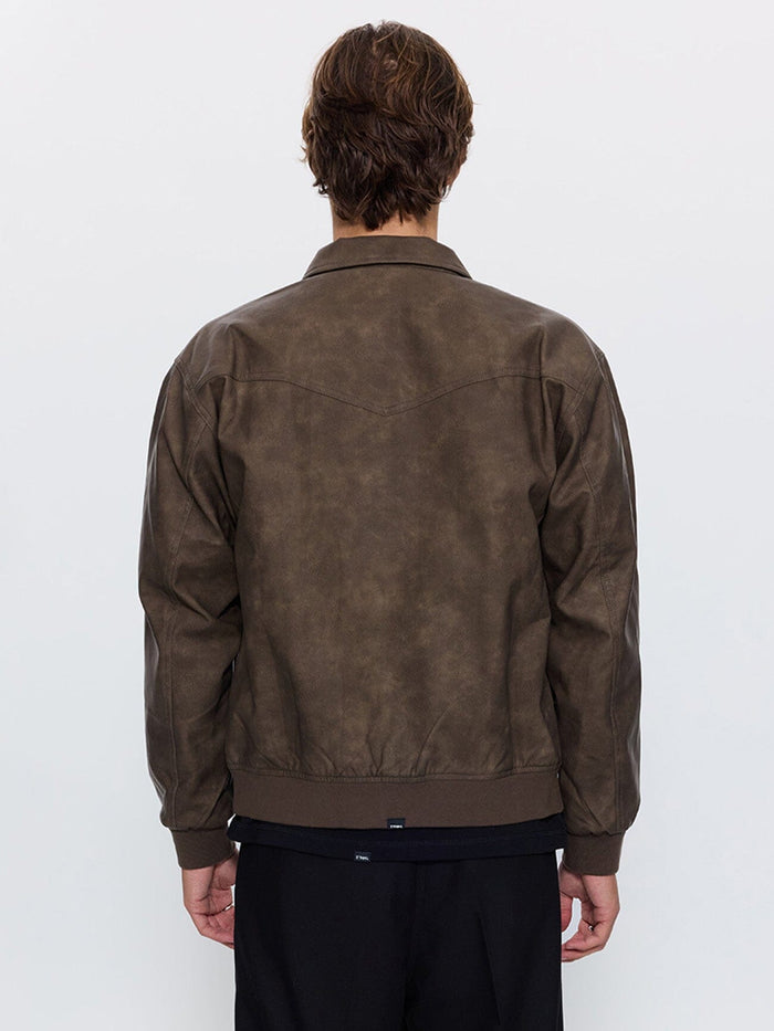 Deep In The Heart Of Byron Leather Work Jacket - Brown