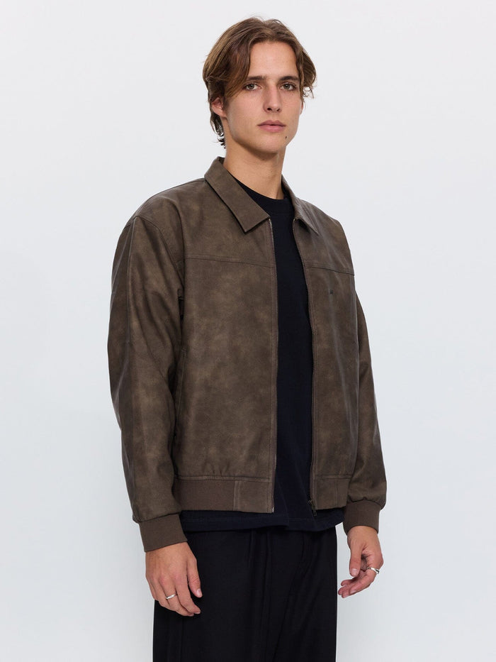 Deep In The Heart Of Byron Leather Work Jacket - Brown