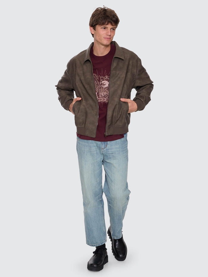 Deep In The Heart Of Byron Leather Work Jacket - Brown XS