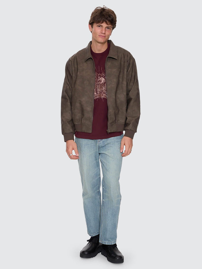 Deep In The Heart Of Byron Leather Work Jacket - Brown XS