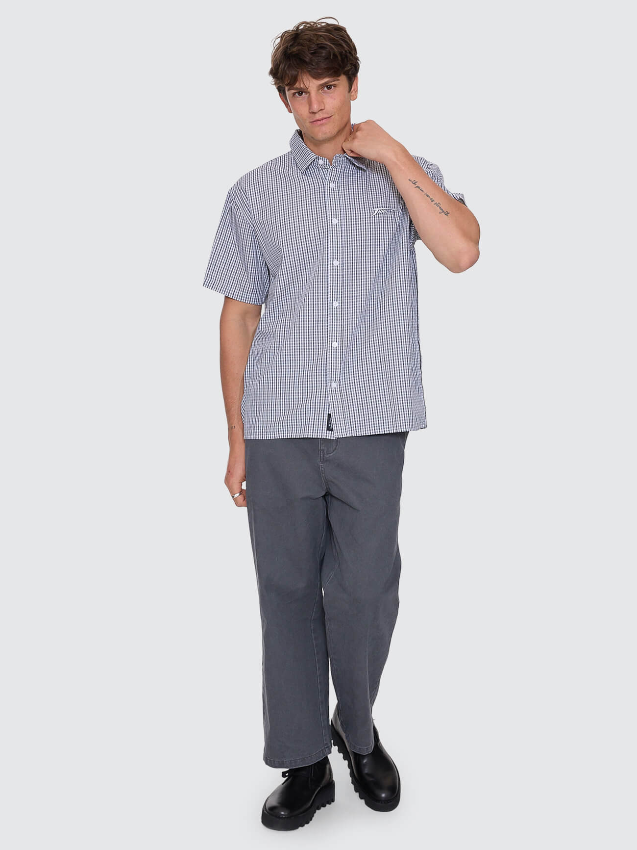 Heavy Voltage Cropped Short Sleeve Shirt - White XS