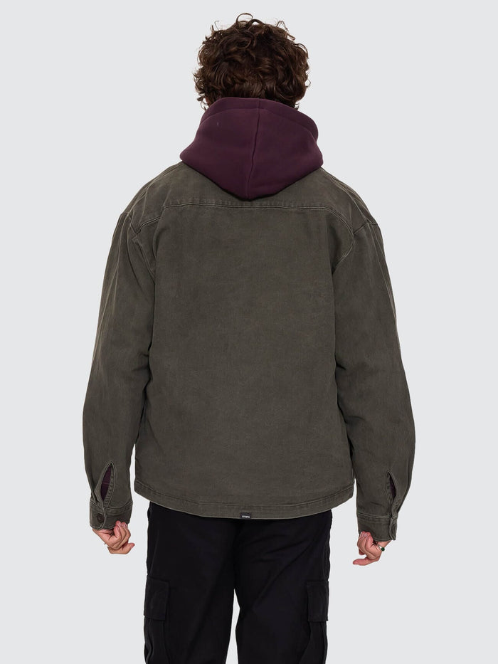 Against All Odds Cropped Overshirt - Oil Green
