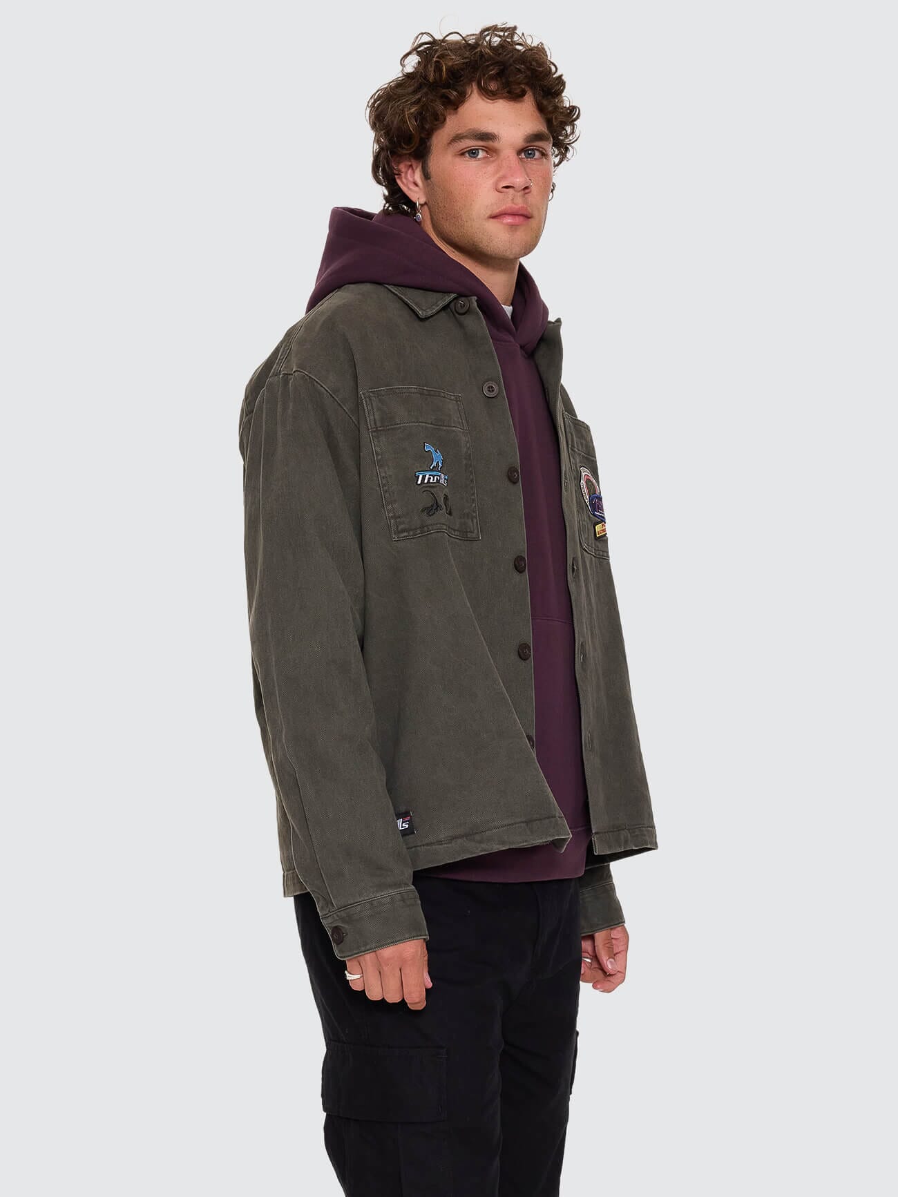 Against All Odds Cropped Overshirt - Oil Green