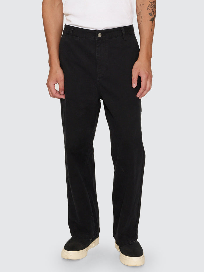 Stagger Big Slacker Cropped Pant - Black