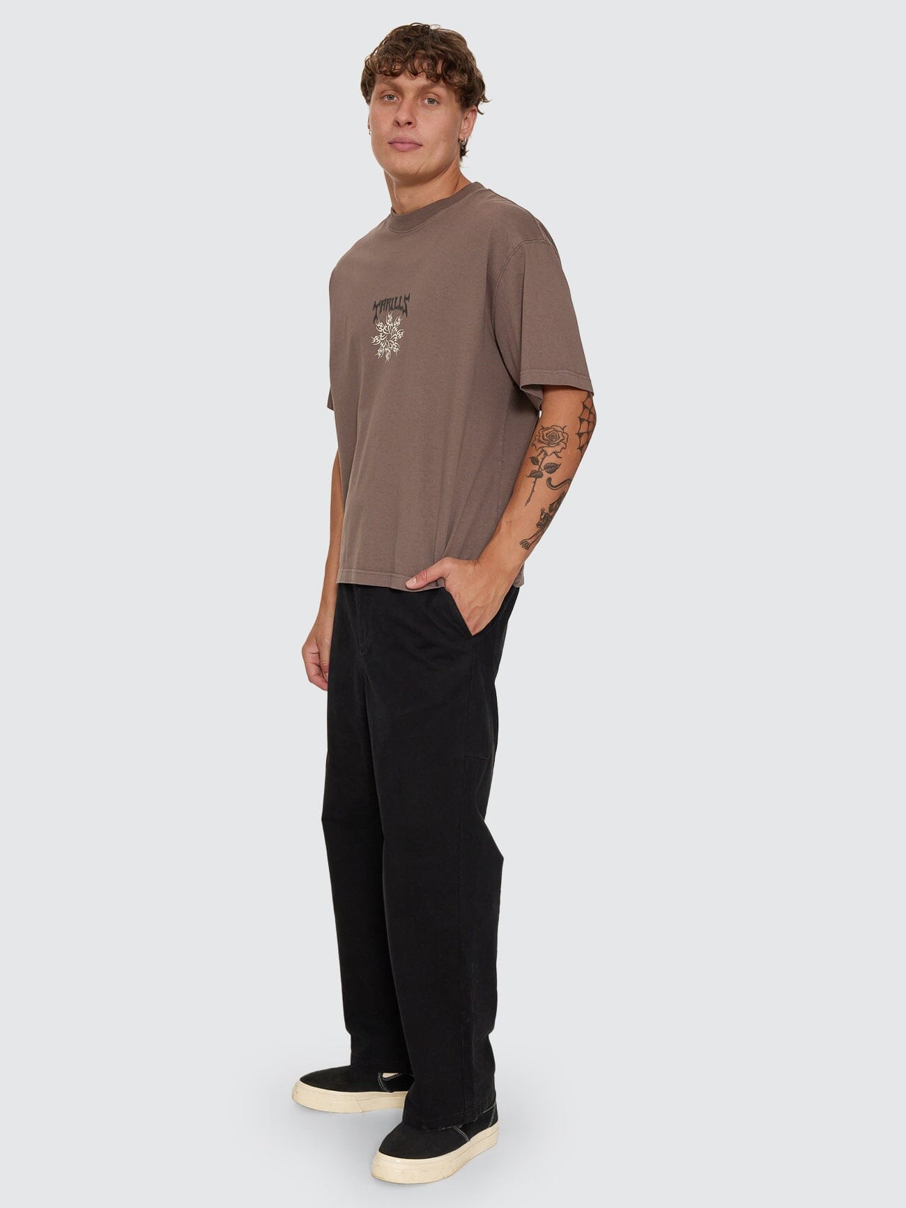 Stagger Big Slacker Cropped Pant - Black