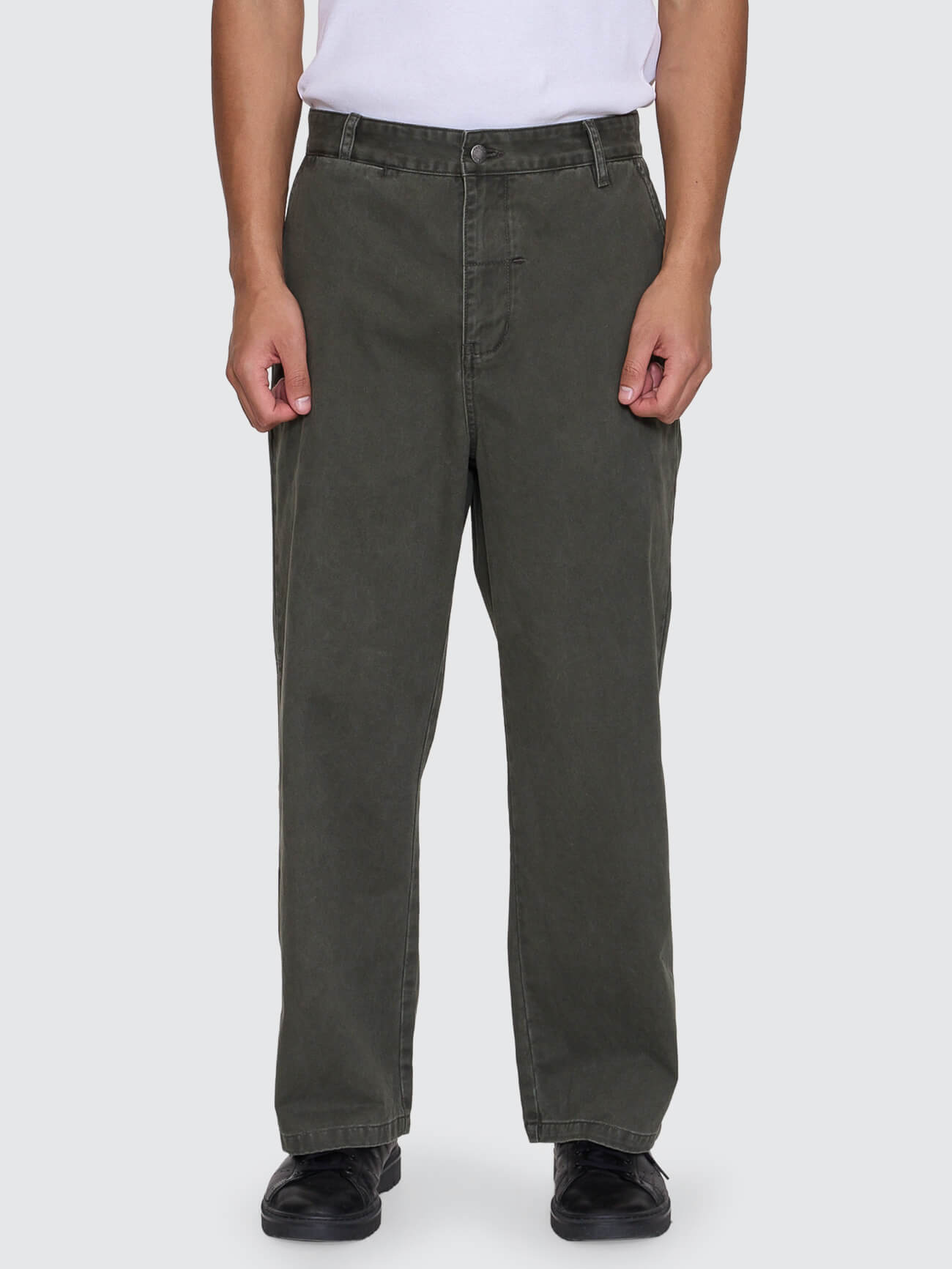 Stagger Big Slacker Cropped Pant - Oil Green 26