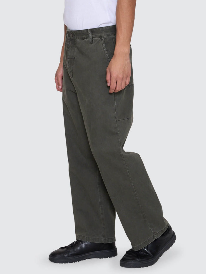 Stagger Big Slacker Cropped Pant - Oil Green 26