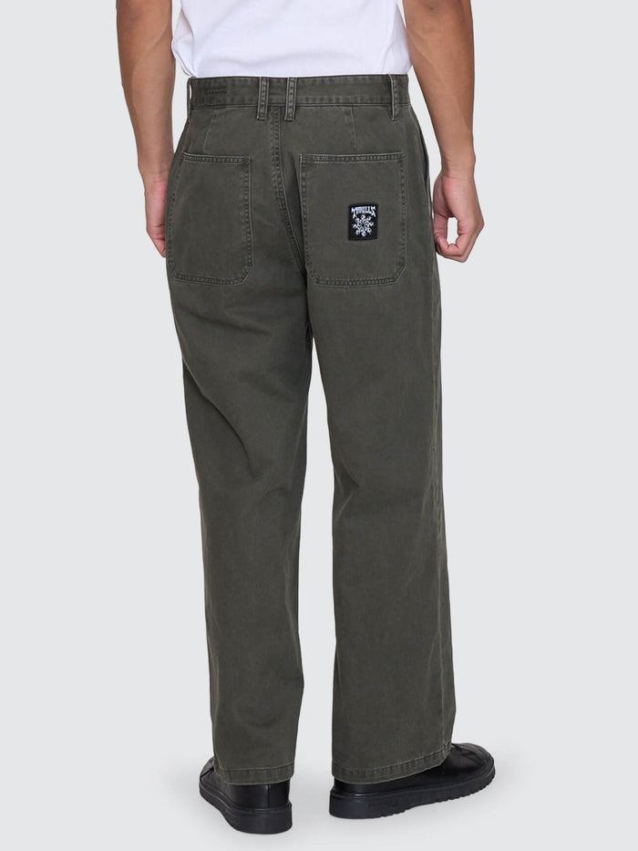 Stagger Big Slacker Cropped Pant - Oil Green 26