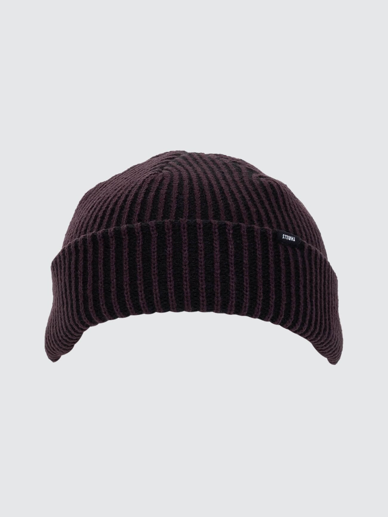 Thrills Classic Ribbed Beanie - Black Deep Plum One Size