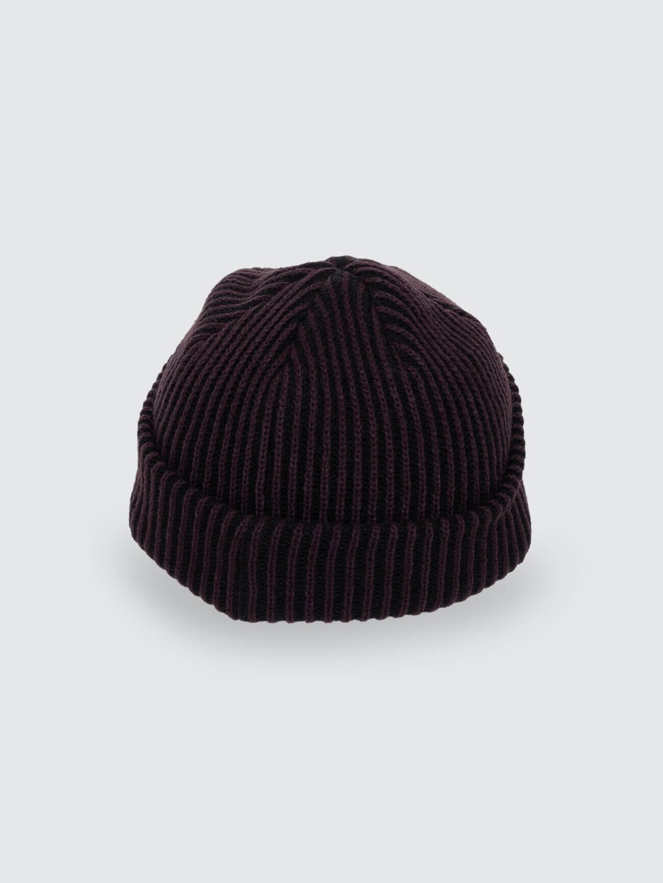 Thrills Classic Ribbed Beanie - Black Deep Plum One Size