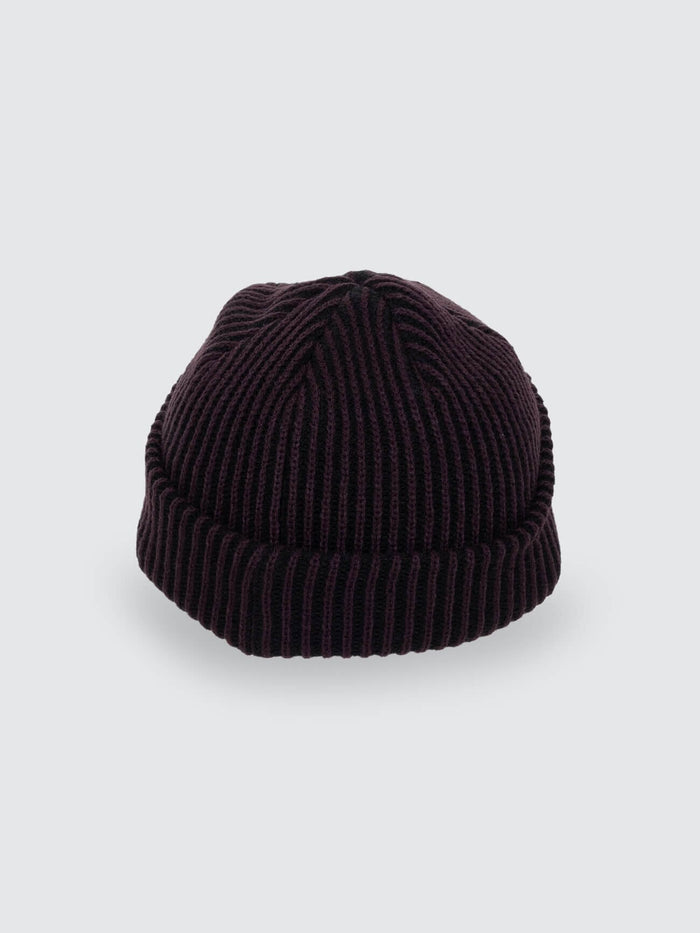Thrills Classic Ribbed Beanie - Black Deep Plum One Size