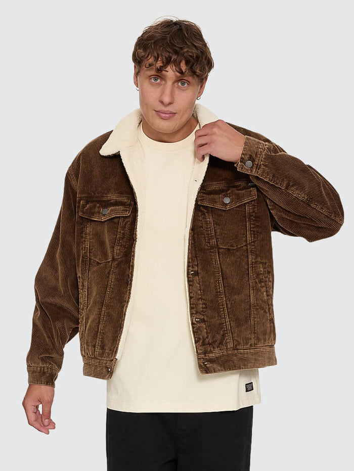 Oversized Sherpa Wanderer Cord Jacket - Postal Brown XS