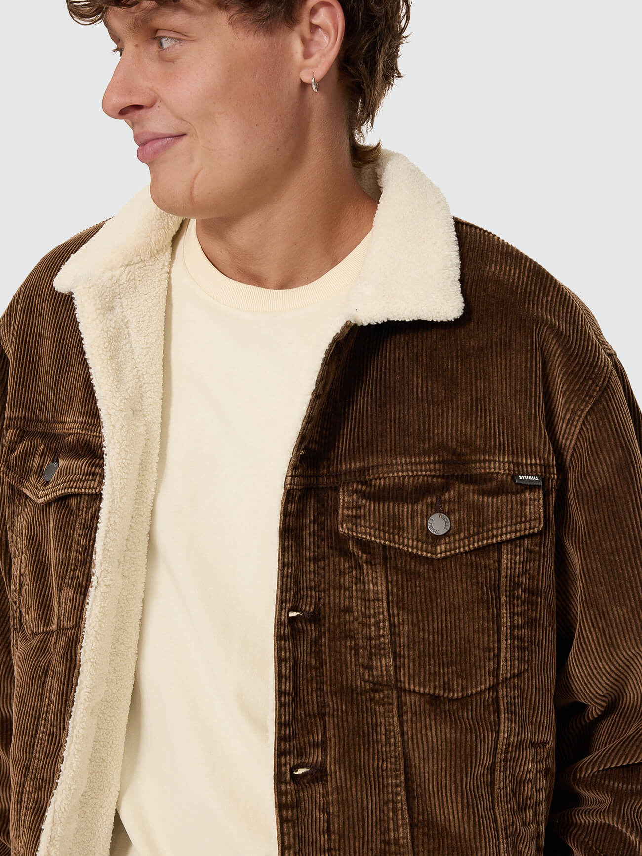 Oversized Sherpa Wanderer Cord Jacket - Postal Brown XS