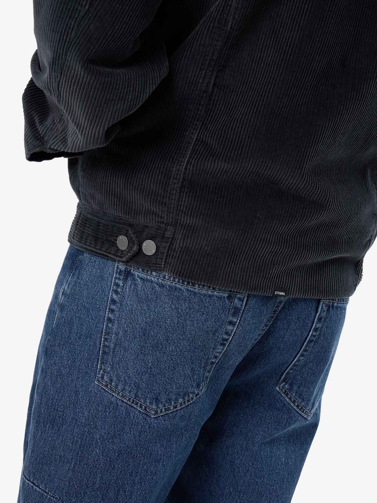 Oversized Sherpa Wanderer Cord Jacket - Ebony