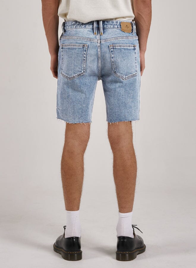 Destroyed Bones Denim Short - Ash Blue