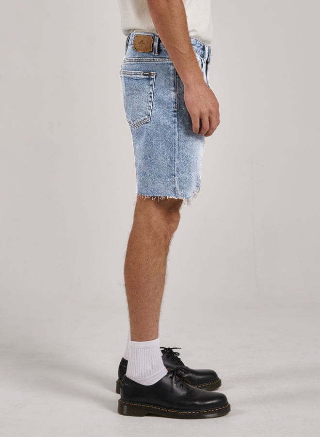 Destroyed Bones Denim Short - Ash Blue