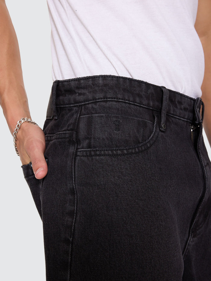 Slacker Denim Short - Aged Black 28