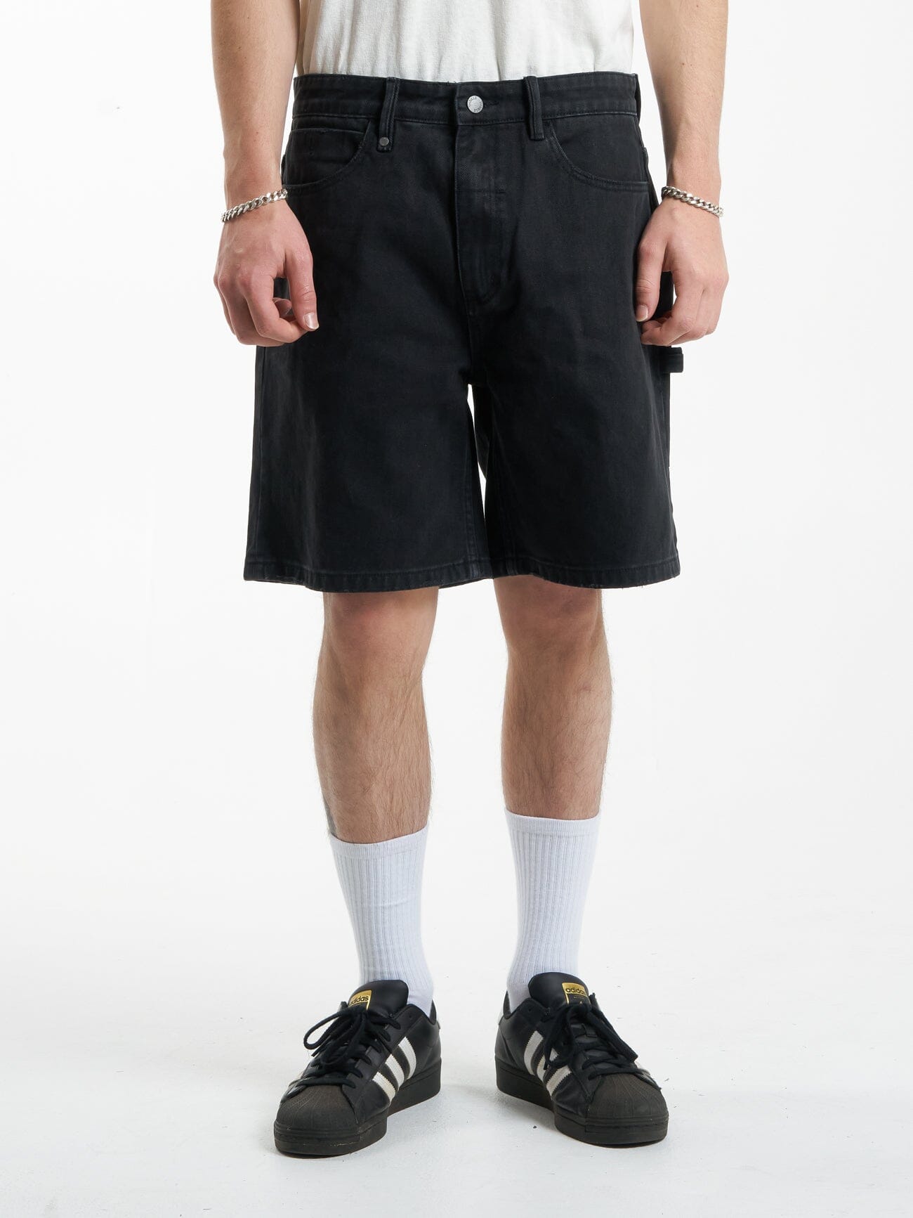 Thrills Mid Slacker Denim Short Aged Black