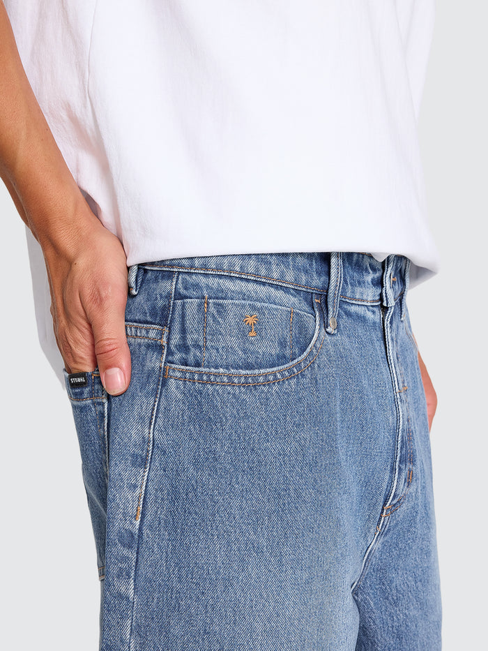 Slacker Relaxed Denim Short - Darker Dust Blue