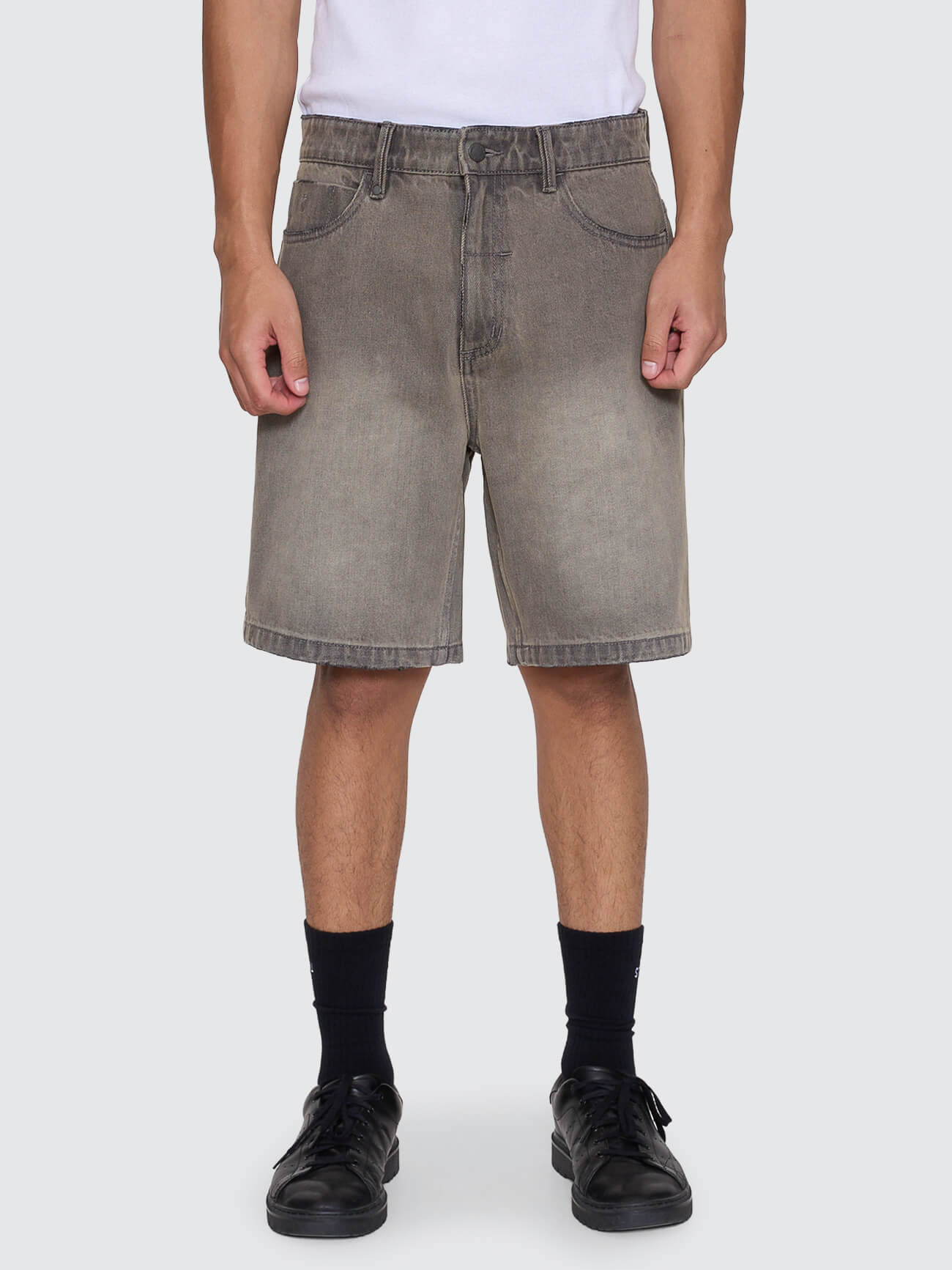 Slacker Relaxed Denim Short - New Grey 26