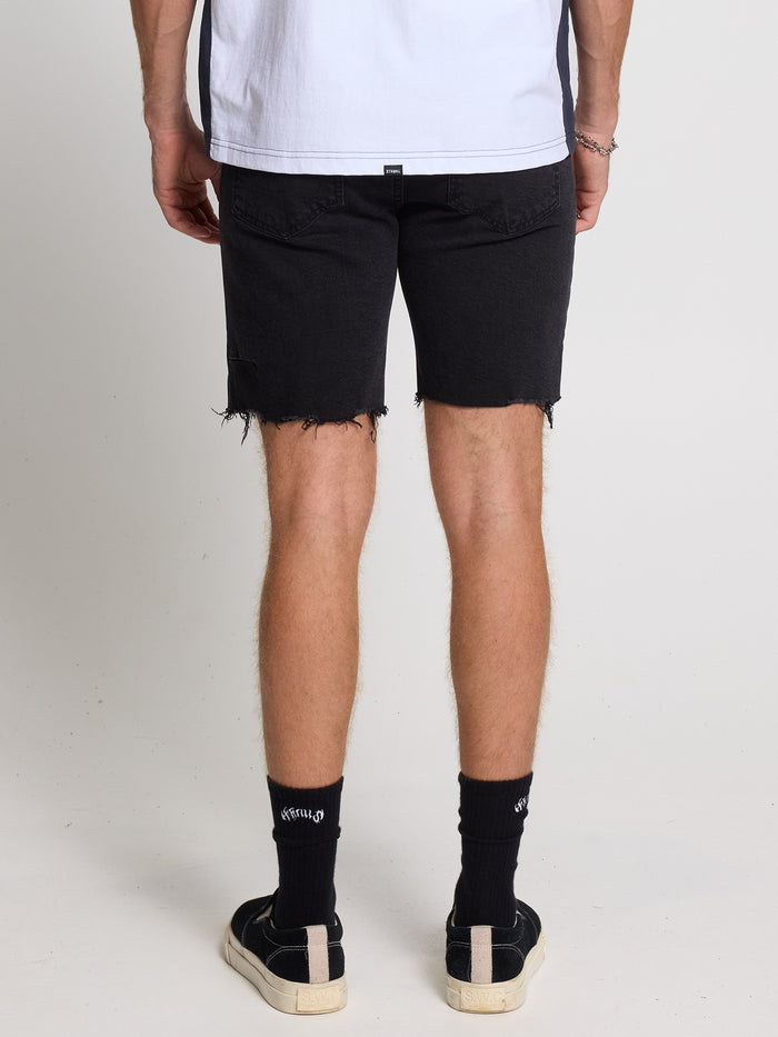 Bones Denim Short - Aged Black 28