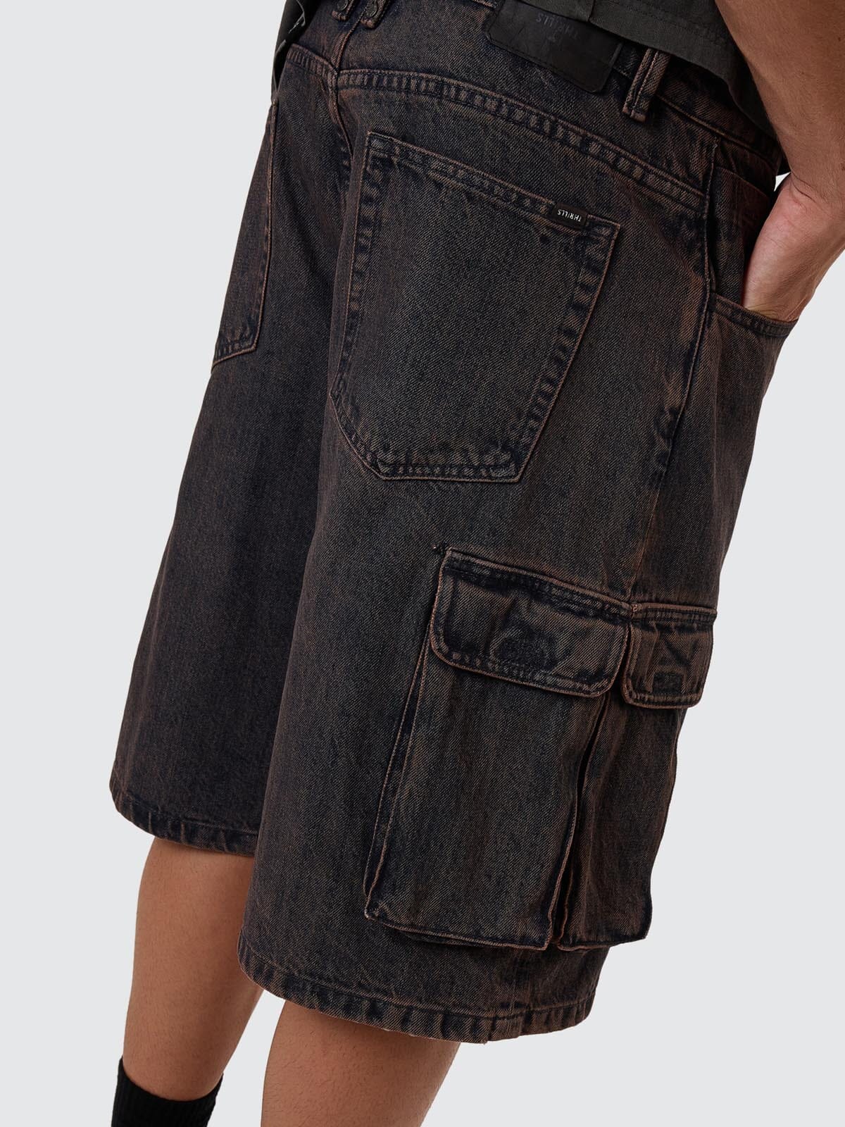 Big Slacker Denim Cargo Short - Berry Black 26