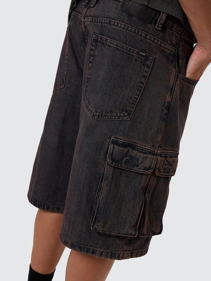 Big Slacker Denim Cargo Short - Berry Black 26