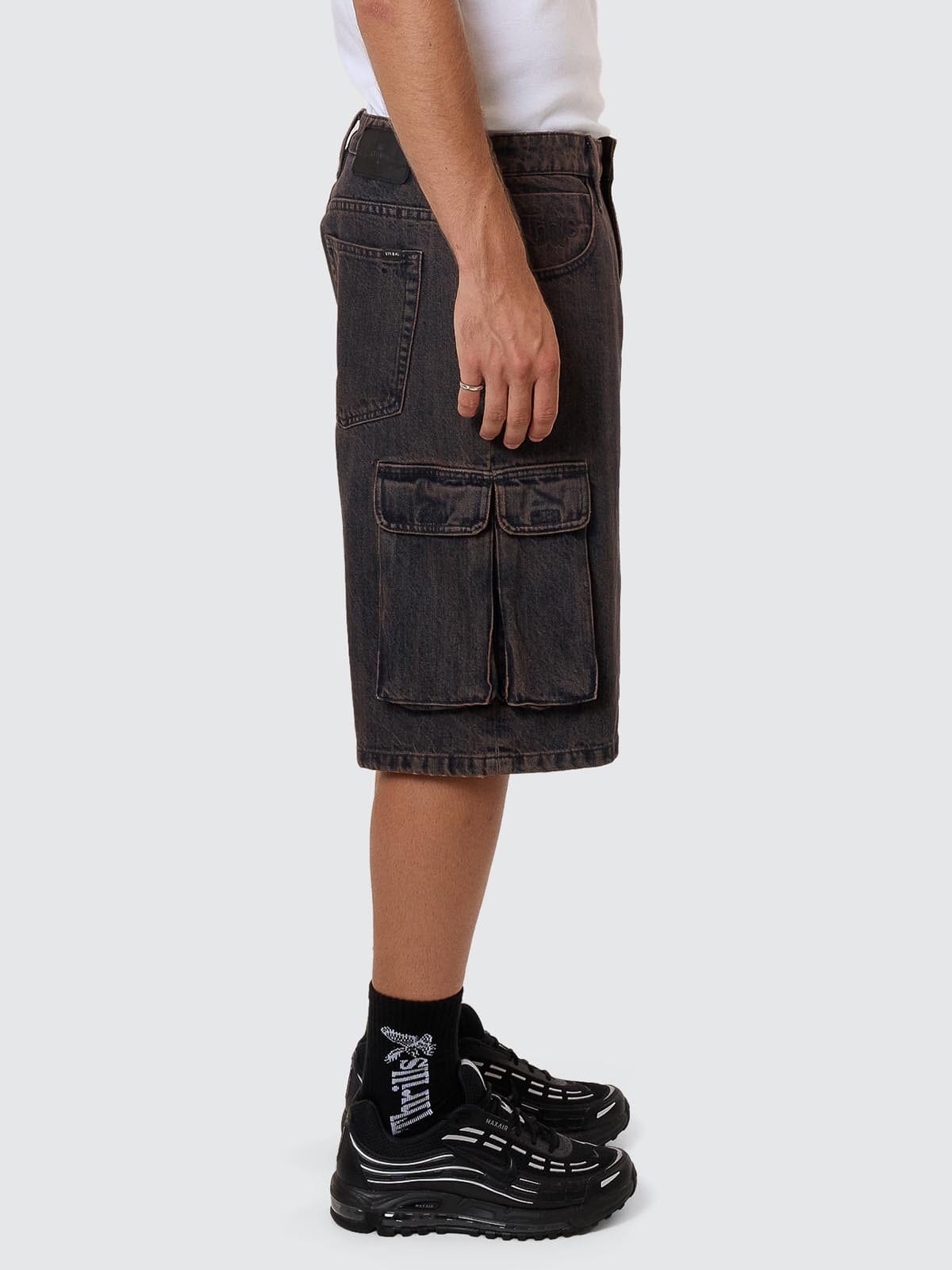 Big Slacker Denim Cargo Short - Berry Black 26
