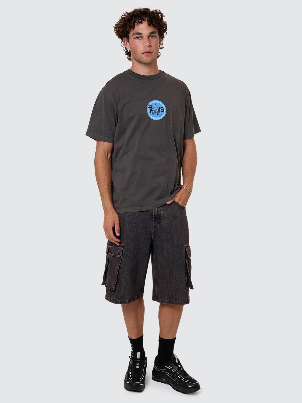 Big Slacker Denim Cargo Short - Berry Black 26
