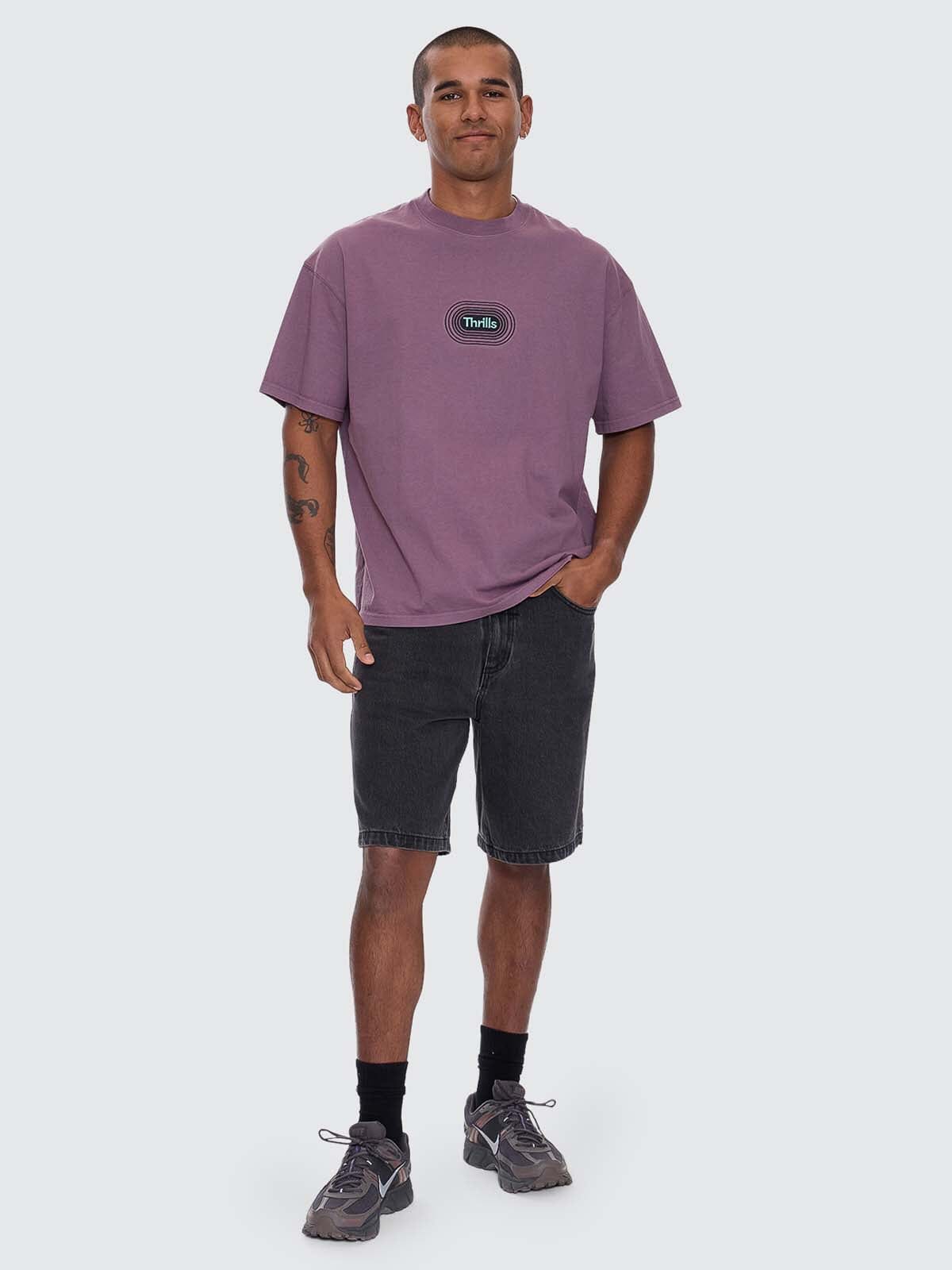 Mid Slacker Relaxed Denim Short - Ash Black