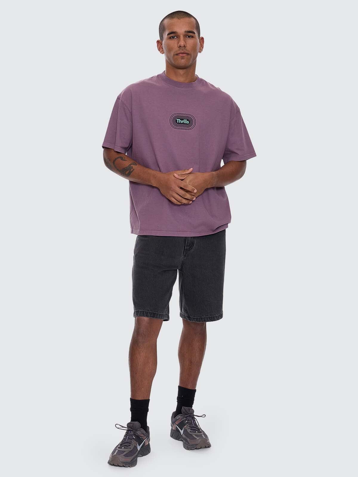 Mid Slacker Relaxed Denim Short - Ash Black