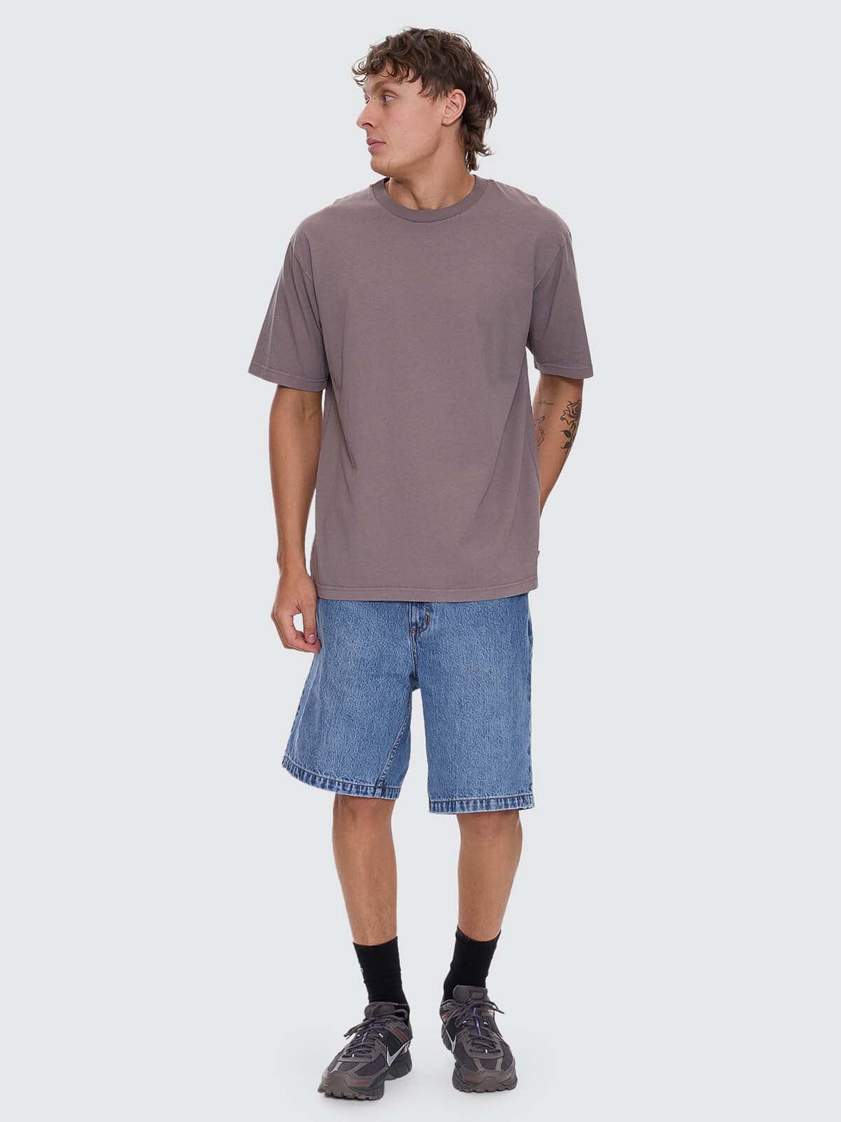 Mid Slacker Relaxed Long Denim Short - Deep Vintage Blue 26