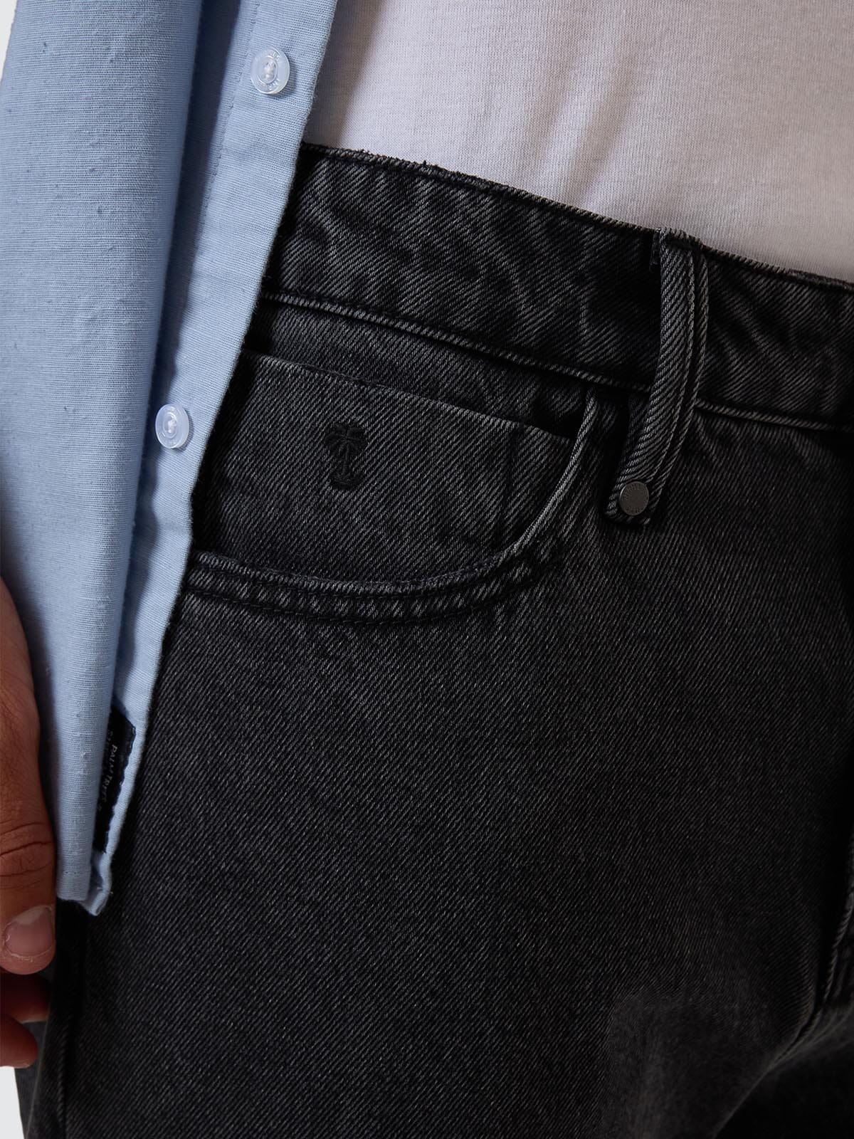 Chopped Denim Jean - Ash Black 26